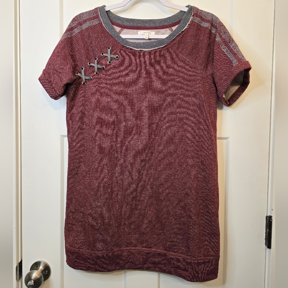 Short sleeve tunic length shirt